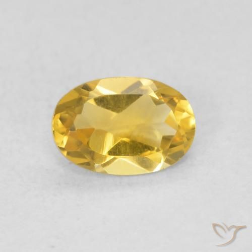 Citrine Doré moyen naturelle ovale, 0.41 ct, VVS-VS