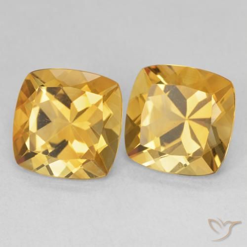 Shop natural 7.37ct Orange doré profond Citrine gems, Coussin, from Brésil at GemSelect. In stock, global shipping!