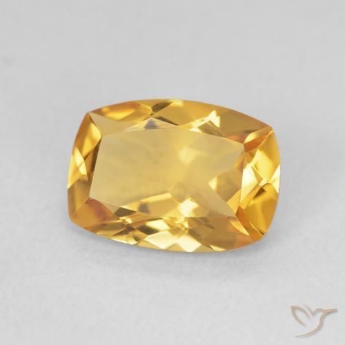 Citrine Medium Light-Golden naturelle Coussin, 2.53 ct, VVS