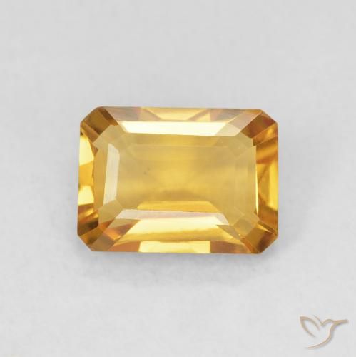 1.32ct Naturel Medium Light-Golden Citrine, Taille émeraude, VS