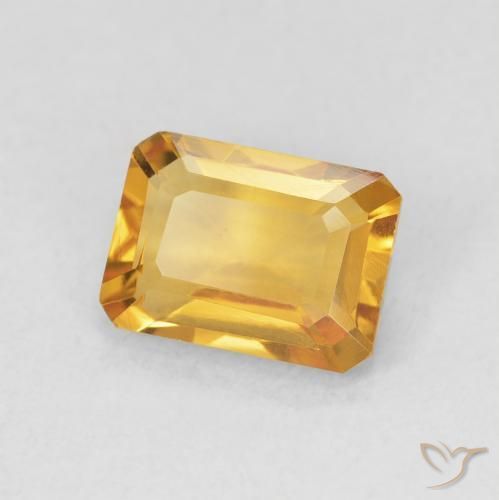 Citrine Medium Light-Golden naturelle Octogone / coupe Émeraude, 1.32 ct, VS