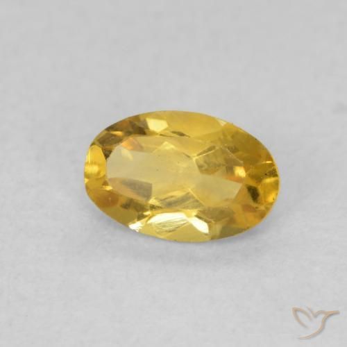 Citrine Doré naturelle ovale, 0.41 ct, VVS-VS