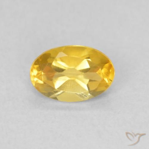 Citrine Orange Doré naturelle ovale, 0.43 ct, VVS-VS