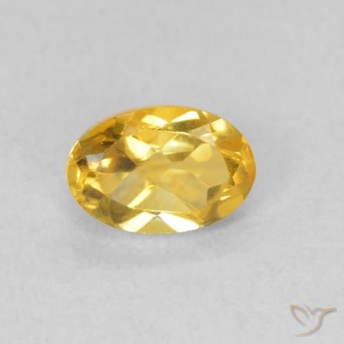Citrine Doré naturelle ovale, 0.49 ct, VVS