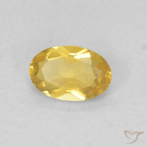 Citrine Doré moyen naturelle ovale, 0.43 ct, VVS-VS