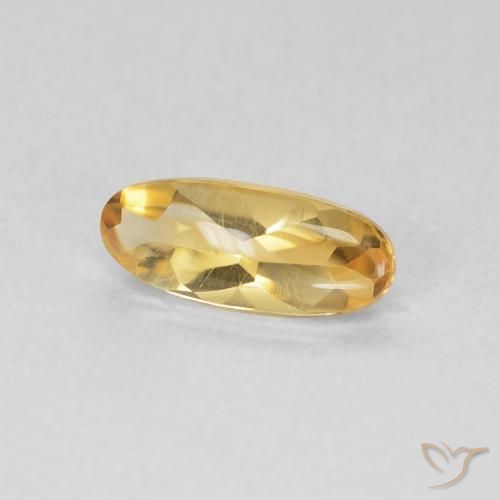 Citrine Orange doré profond naturelle ovale, 0.85 ct, Transparent