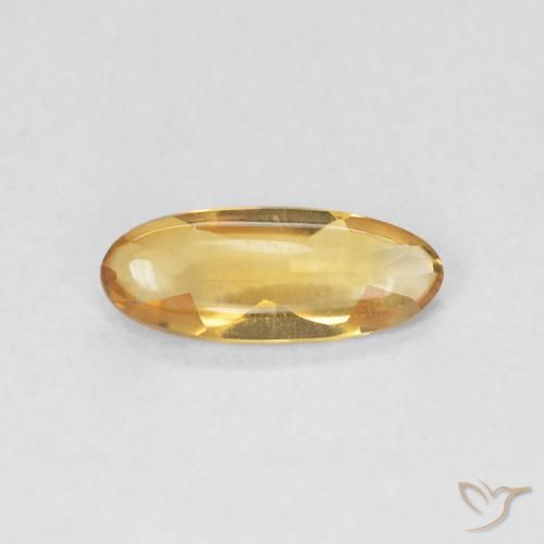 0.68ct Naturel Medium Light-Golden Citrine, ovale, Transparent