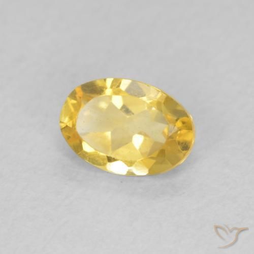 Citrine Doré moyen naturelle ovale, 0.45 ct, VVS-VS