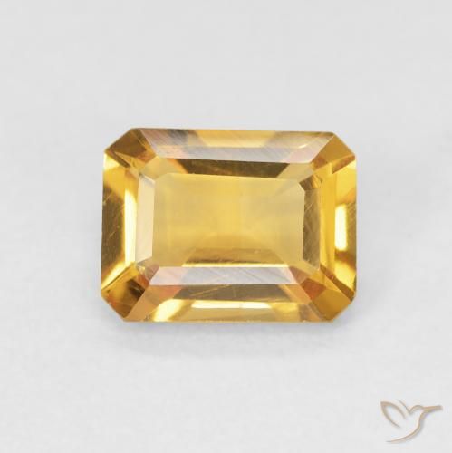 1.30ct Naturel Orange-or Citrine, Taille émeraude, VVS