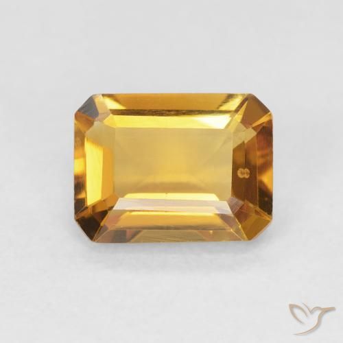 1.44ct Naturel Orange-or Citrine, Taille émeraude, VVS