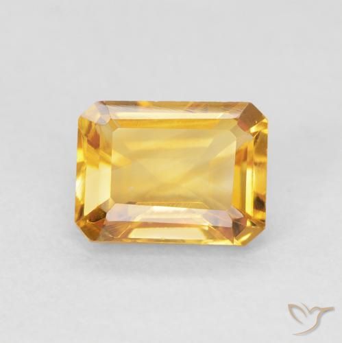 1.55ct Naturel Orange-or Citrine, Taille émeraude, VVS