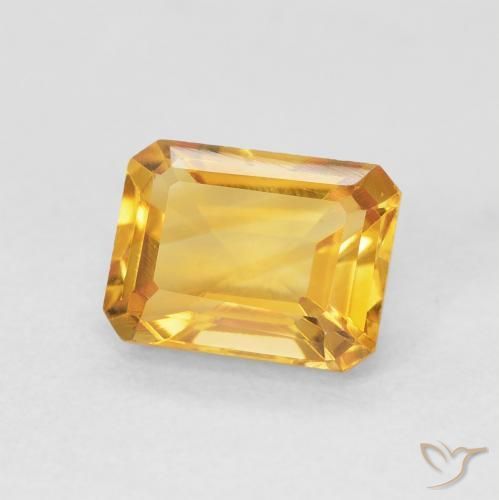 Citrine Orange-or naturelle Octogone / coupe Émeraude, 1.55 ct, VVS