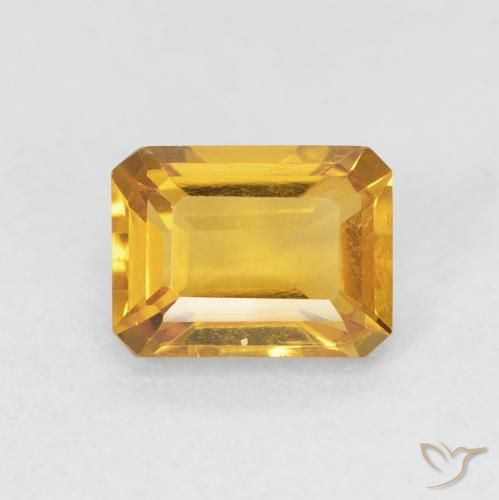 1.61ct Naturel Orange-or Citrine, Taille émeraude, VVS