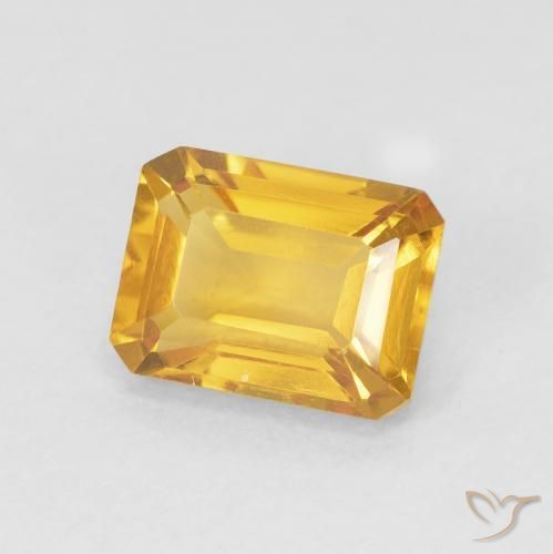 Citrine Orange-or naturelle Octogone / coupe Émeraude, 1.61 ct, VVS