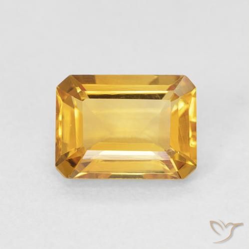 1.59ct Naturel Medium Light Orange-Gold Citrine, Taille émeraude, VVS