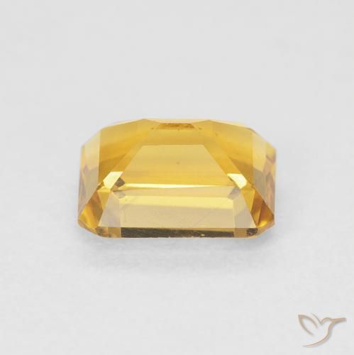 Citrine Medium Light Orange-Gold naturelle Octogone / coupe Émeraude, 1.58 ct, VVS