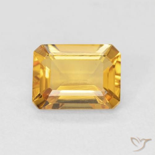 1.43ct Naturel Orange-or Citrine, Taille émeraude, VVS