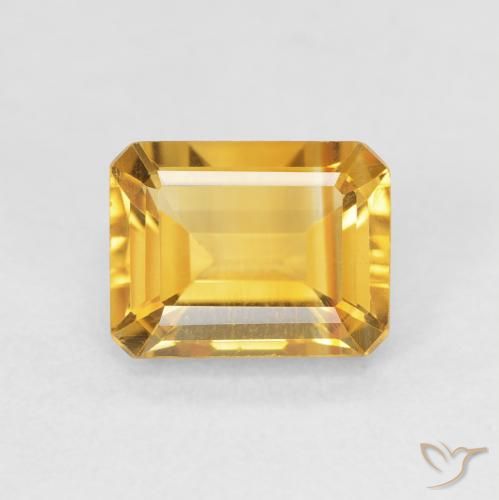 1.64ct Naturel Medium Light Orange-Gold Citrine, Taille émeraude, VVS