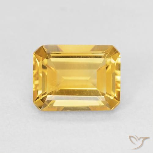 1.42ct Naturel Doré Citrine, Taille émeraude, VVS