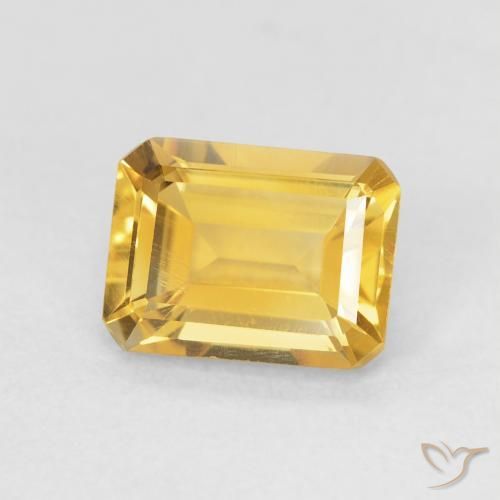 Citrine Doré naturelle Octogone / coupe Émeraude, 1.42 ct, VVS