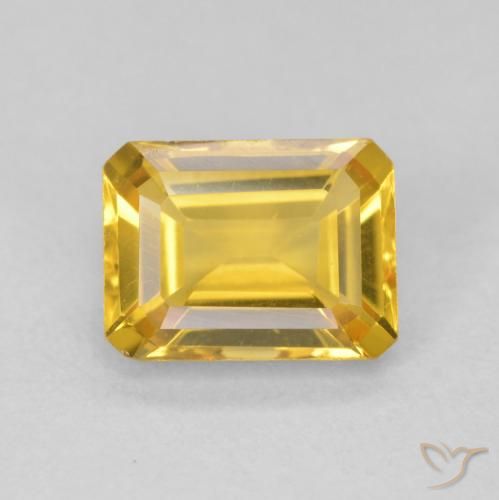1.56ct Naturel Doré Citrine, Taille émeraude, VVS-VS