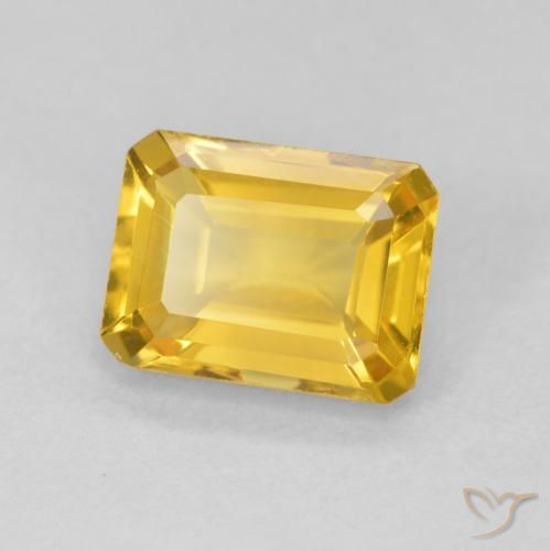 Citrine Doré naturelle Octogone / coupe Émeraude, 1.56 ct, VVS-VS