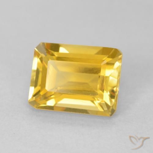 Citrine Doré naturelle Octogone / coupe Émeraude, 1.65 ct, VVS-VS