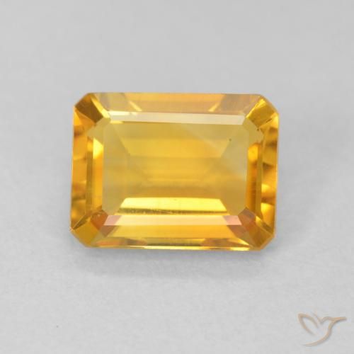 1.40ct Naturel Orange Doré Citrine, Taille émeraude, VVS-VS
