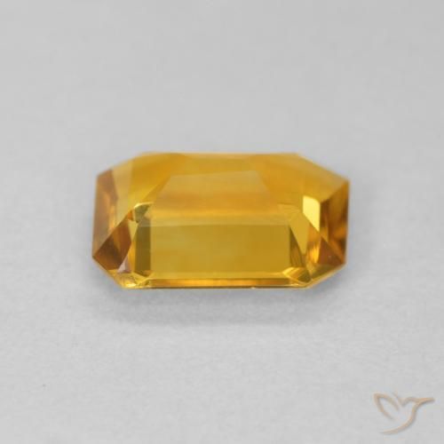 Citrine Medium Light Orange-Gold naturelle Octogone / coupe Émeraude, 1.13 ct, VVS-VS