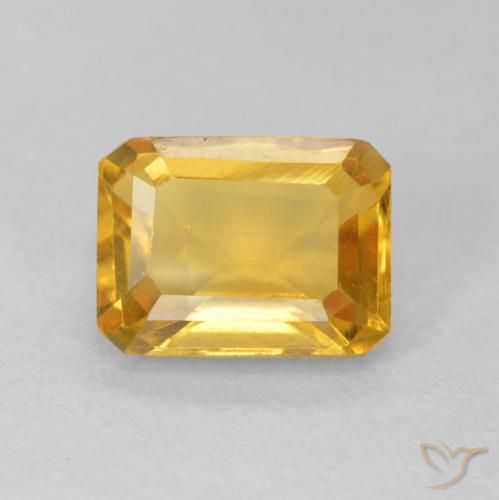 1.62ct Naturel Medium Light Orange-Gold Citrine, Taille émeraude, VVS-VS