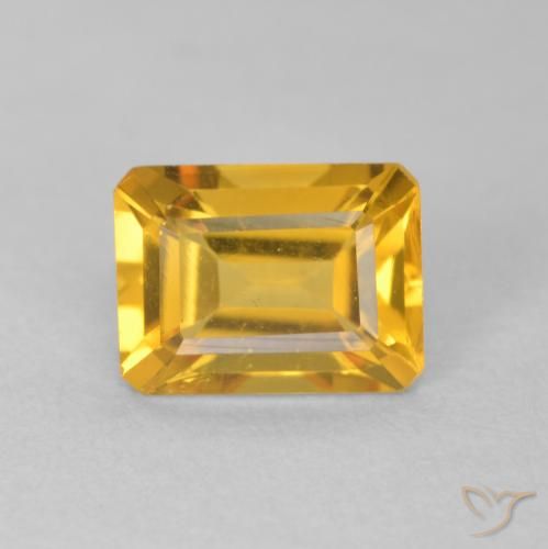 1.35ct Naturel Orange-or Citrine, Taille émeraude, VVS-VS