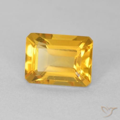 Citrine Orange-or naturelle Octogone / coupe Émeraude, 1.35 ct, VVS-VS