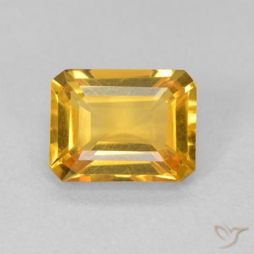 1.52ct Naturel Orange-or Citrine, Taille émeraude, VVS-VS