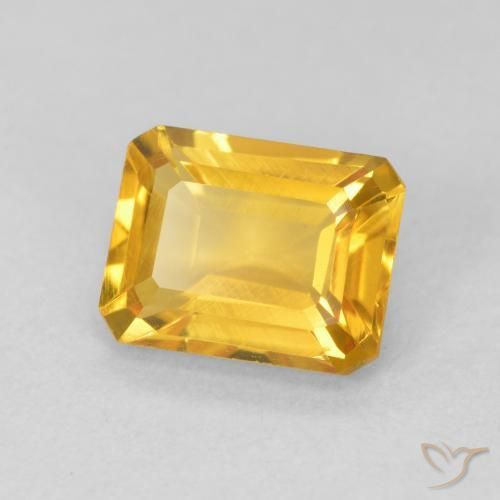 Citrine Orange-or naturelle Octogone / coupe Émeraude, 1.52 ct, VVS-VS