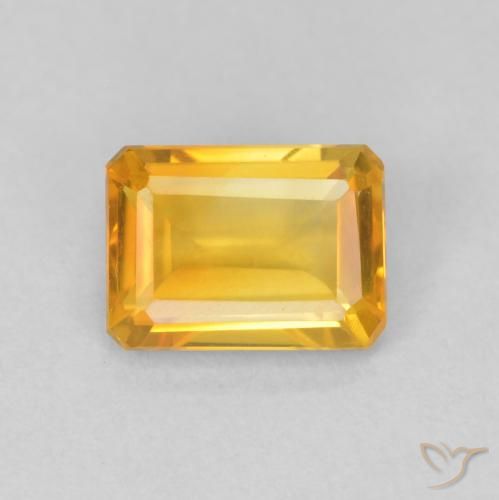 1.26ct Naturel Medium Light Orange-Gold Citrine, Taille émeraude, VVS-VS