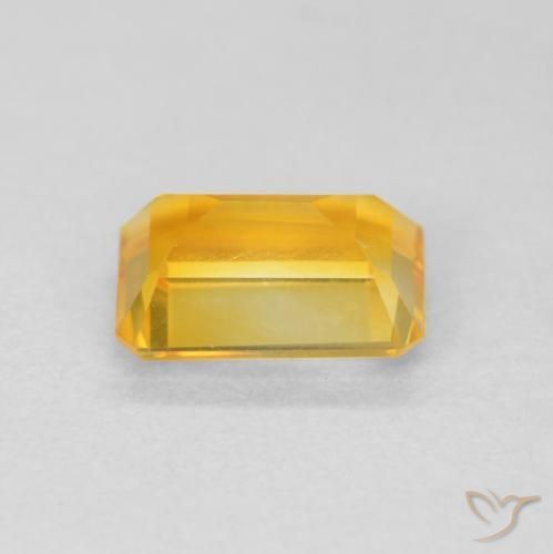 Citrine Medium Light Orange-Gold naturelle Octogone / coupe Émeraude, 1.26 ct, VVS-VS