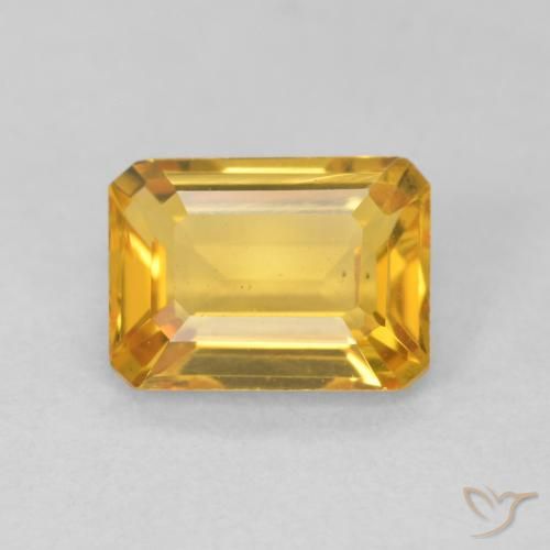 1.43ct Naturel Orange-or Citrine, Taille émeraude, VVS-VS