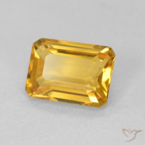 Citrine Orange-or naturelle Octogone / coupe Émeraude, 1.43 ct, VVS-VS