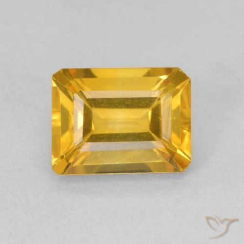 1.60ct Naturel Orange doré profond Citrine, Taille émeraude, VVS-VS