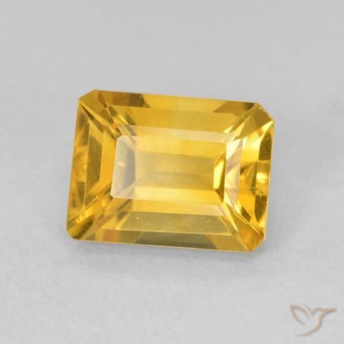 Citrine Orange doré profond naturelle Octogone / coupe Émeraude, 1.60 ct, VVS-VS