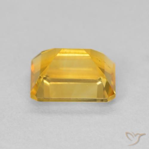 Citrine Orange doré profond naturelle Octogone / coupe Émeraude, 1.60 ct, VVS-VS
