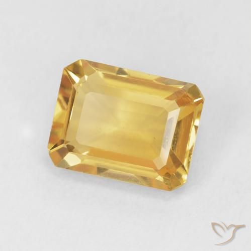 Citrine Doré profond naturelle Octogone / coupe Émeraude, 1.68 ct, VVS-VS