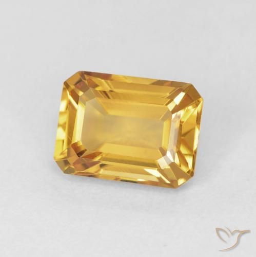 Citrine Or-orange moyen naturelle Octogone / coupe Émeraude, 1.52 ct, VVS-VS