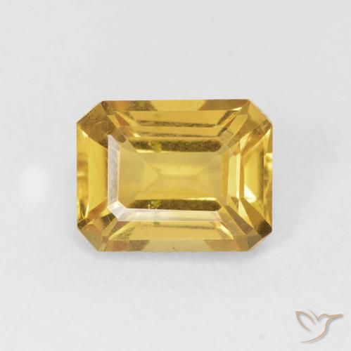 1.63ct Naturel Doré Citrine, Taille émeraude, VVS-VS