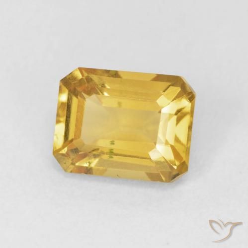 Citrine Doré naturelle Octogone / coupe Émeraude, 1.63 ct, VVS-VS