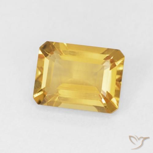 Citrine Doré naturelle Octogone / coupe Émeraude, 1.52 ct, VVS-VS