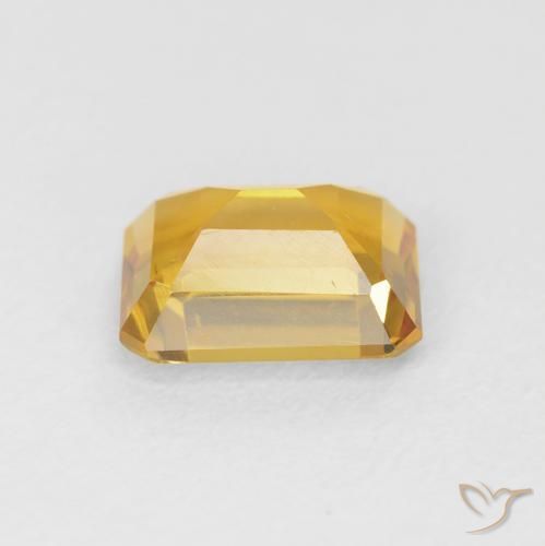 Citrine Medium Light Orange-Gold naturelle Octogone / coupe Émeraude, 1.44 ct, VVS-VS