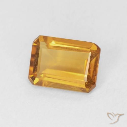 Citrine Orange-or naturelle Octogone / coupe Émeraude, 1.18 ct, VS