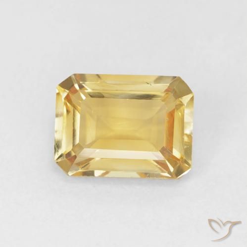 1.48ct Naturel Or Citrine, Taille émeraude, VS