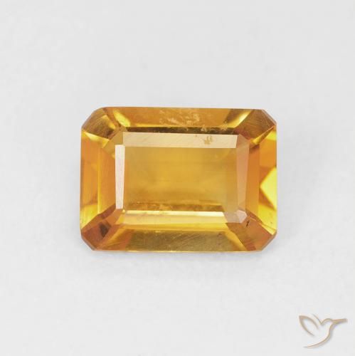 1.16ct Naturel Orange-or Citrine, Taille émeraude, VS